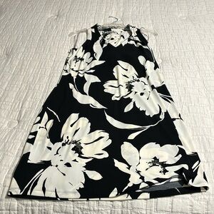 Floral Black and White Dress